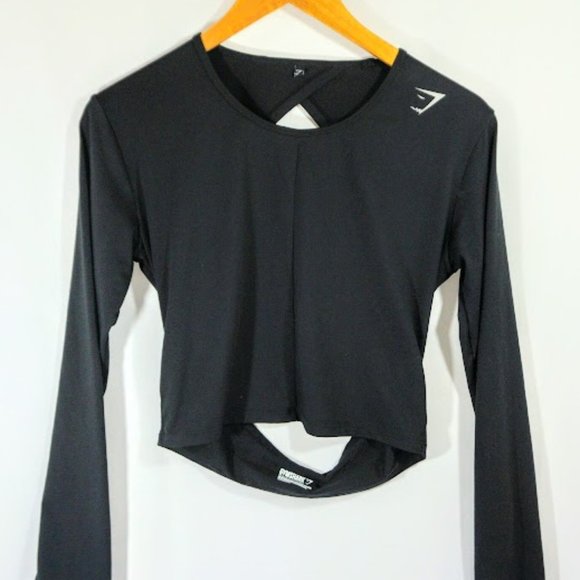 Gymshark Tops - NWOT Gymshark x Nikki B Back Drop Crop Top Blk LG